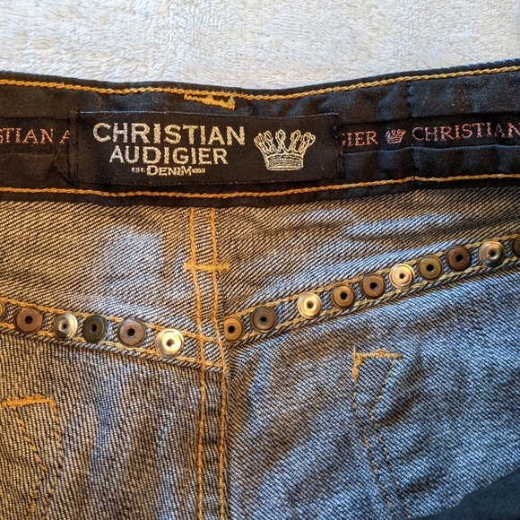 Christian Audigier Studded Denim Jeans 29x34 - Picture 5 of 10